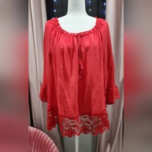 Red long sleeve shirt casual Cato